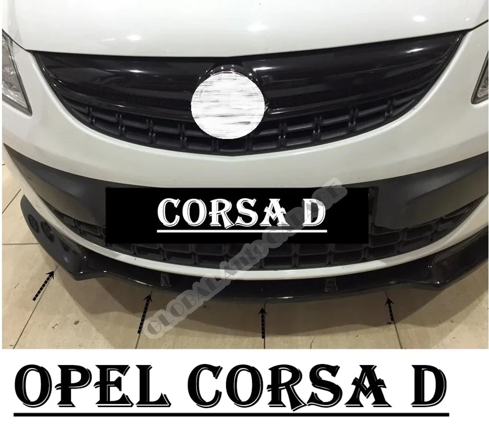 For Opel Corsa D Front Bumper Attachment Lip 2007-2020 Piano Glossy Black Splitter Diffuser Universal Spoiler Bumper