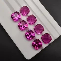 Large Pink Ruby Corundum Sapphire 12.0mm 6.0Cts Cushion Cut VVS Sri-Lanka Loose Gemstone For Diy Jewelry Making