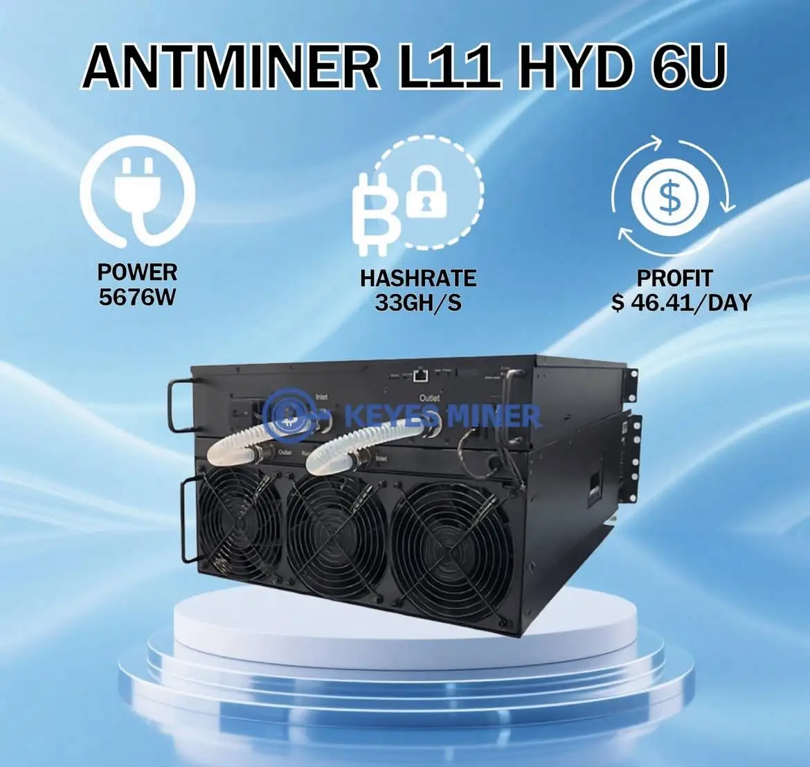 

Buy 10 Get 6 Free Bitmain Antminer L11 Hyd 6U 33Gh Litecoin Dogecoin Miner