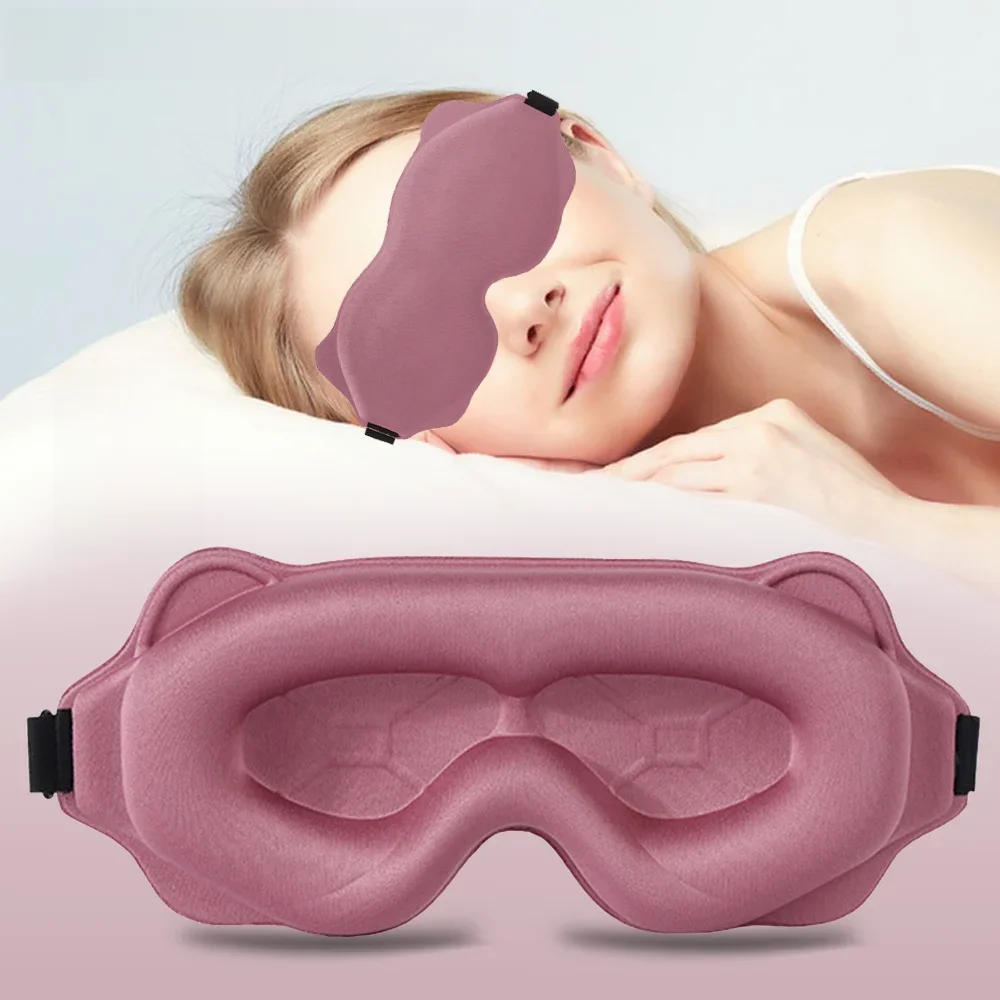Maska do spania 3D Block Out Light Soft Padded Sleep Mask For Eyes Slaapmasker Eye Shade Blindfold Sleeping Aid Face Mask Eyepatch — zdjęcie 2