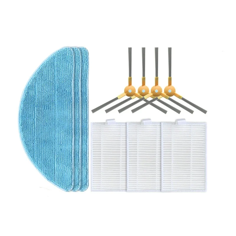 Robot nettoyeur brosse latérale filtre HEPA vadrouille tissu pour Eziclean Aqua X550 X850 Robot aspirateur pièces vadrouille chiffons accessoires