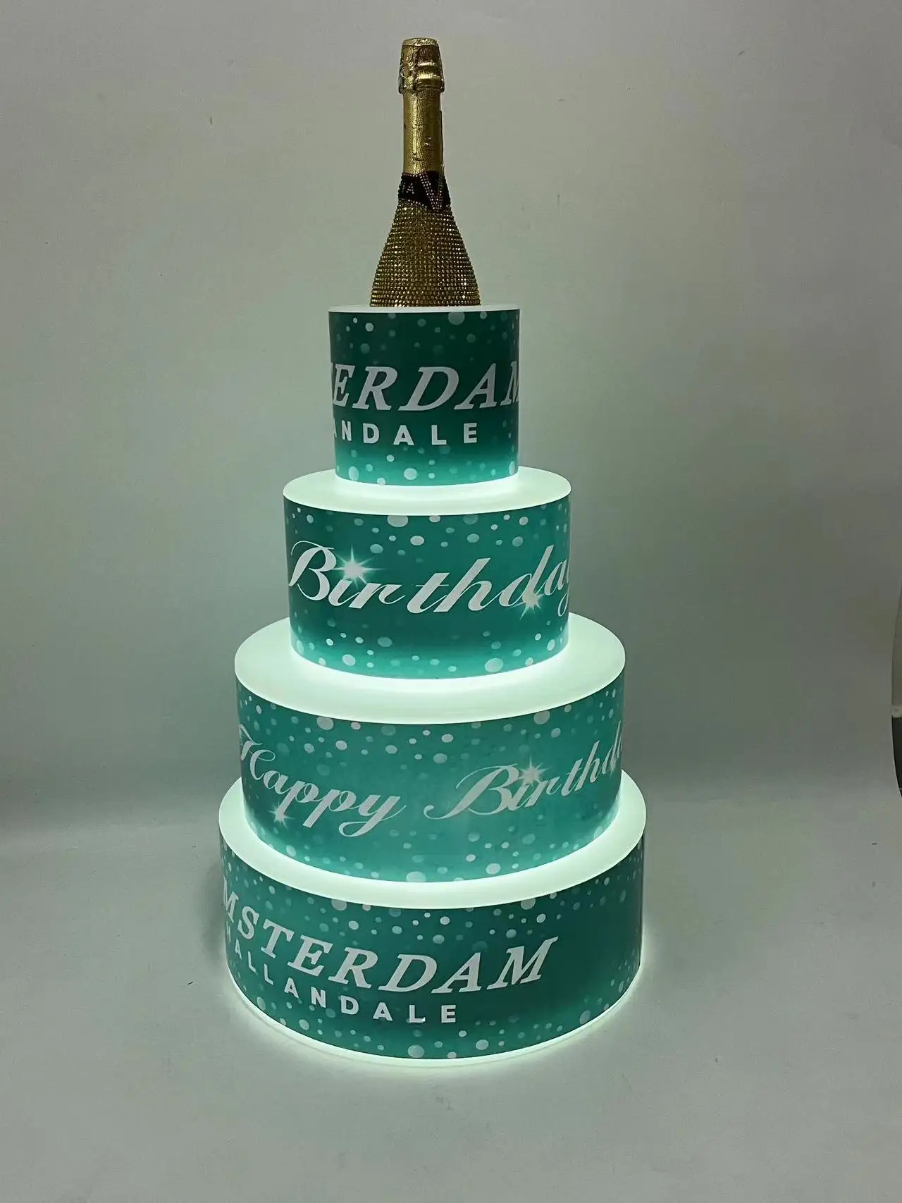 4 TIERS LED BIRTHDAY CAKE FOR LOUNGE