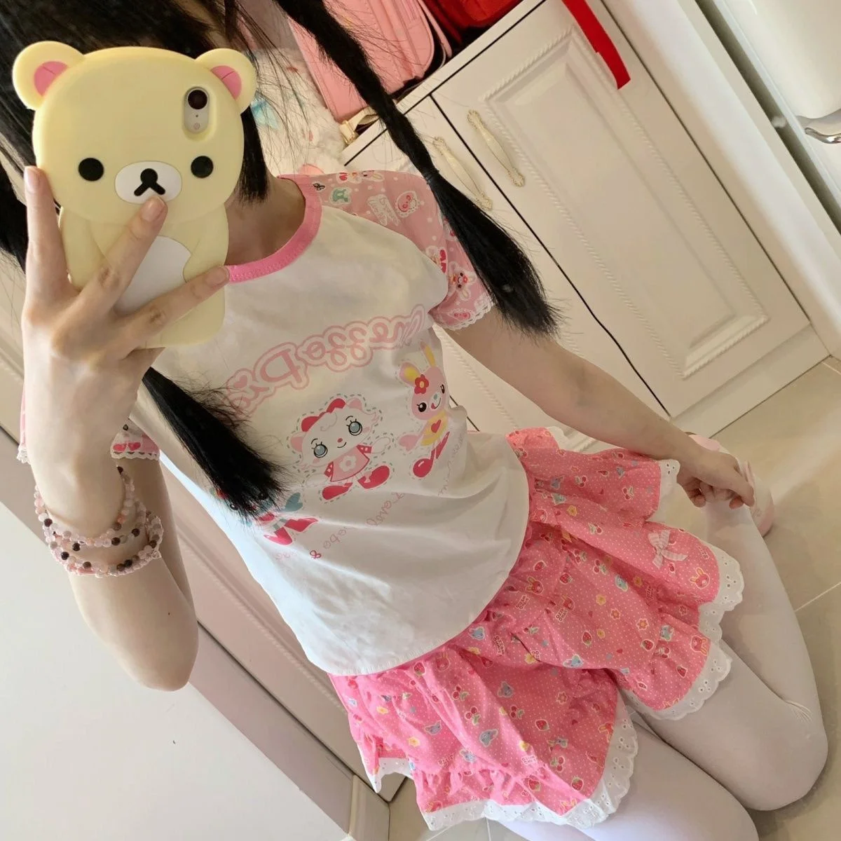 apanese Girl Woman Clothing Cute Printed Short T-shirts Female Summer Colorful Short Tops Kawaii Pulover Youthful y2k Clothes