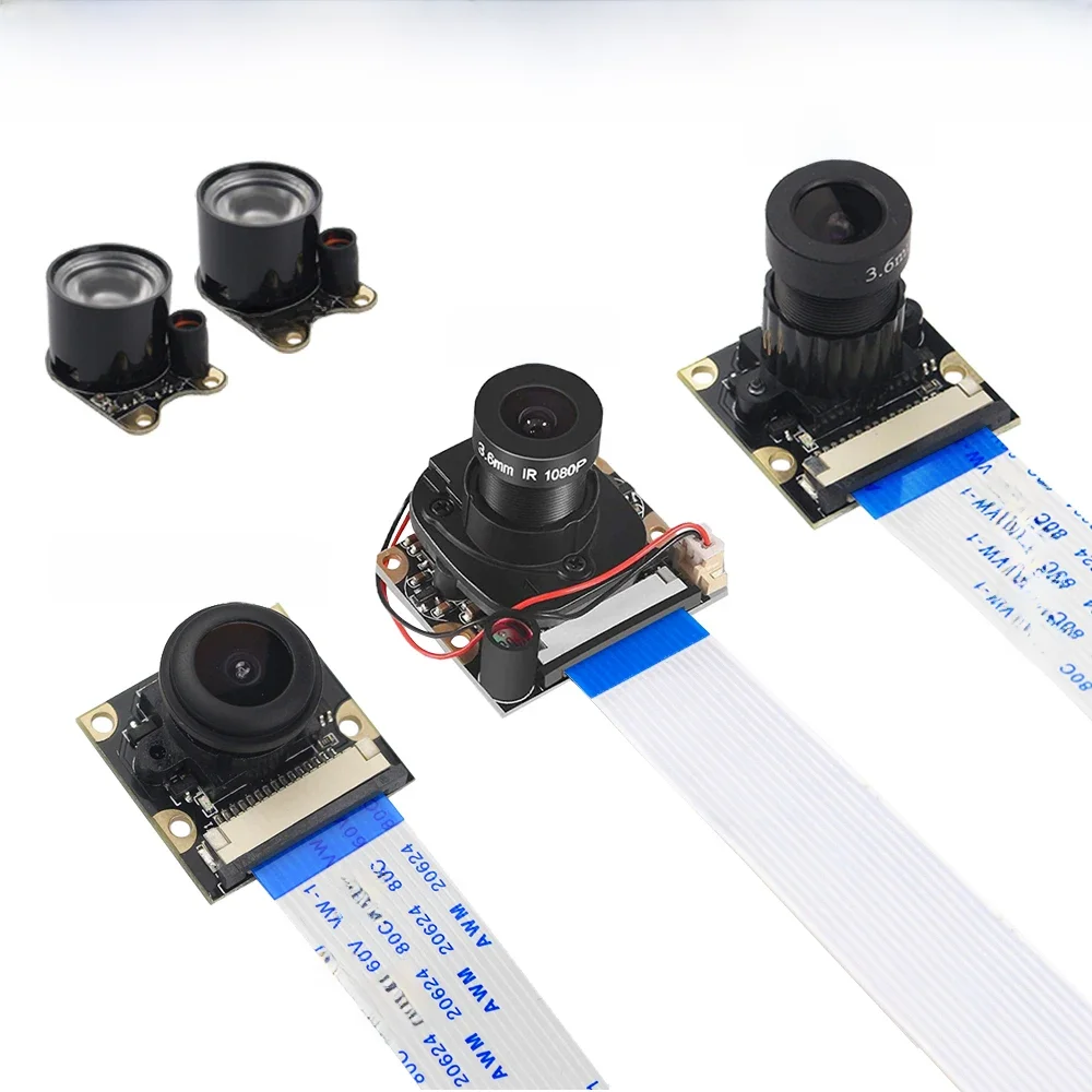 Kamera Raspberry Pi 4 5 MP Night Vision 1080P Opcjonalna szerokokątna kamera typu rybie oko IR-CUT FF AF dla Raspberry Pi 4B 3B+ 3B Zero — zdjęcie produktu 7