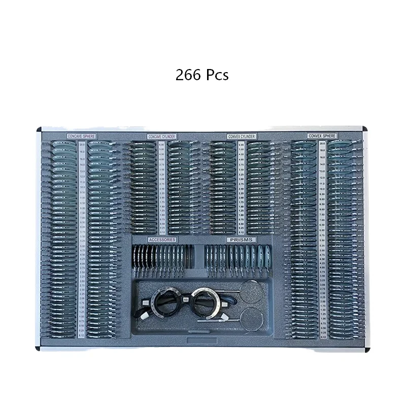 266 Pcs Complete Trial Lens Set Metal Ring TLS-266  with Trail Frame for Professional Optometry Use