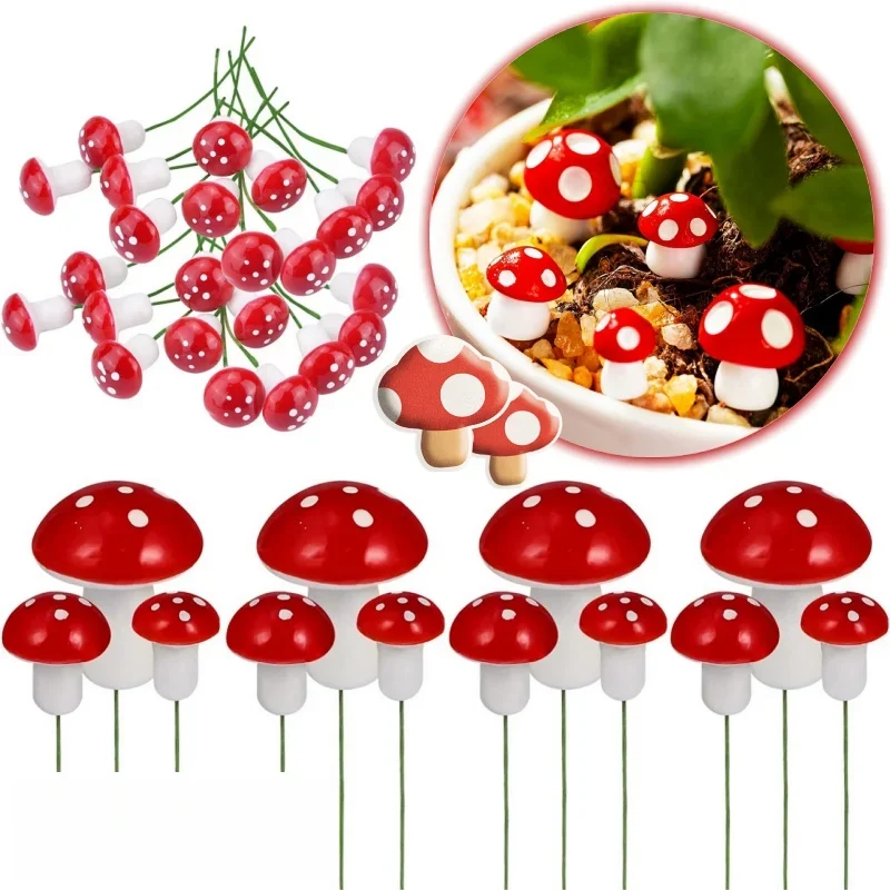 Mini décor de plantes en pot de mousse artificielle, bricolage de chambre plus lente, ornement de jardin, micro pots de paysage, décor de bonsaï rouge