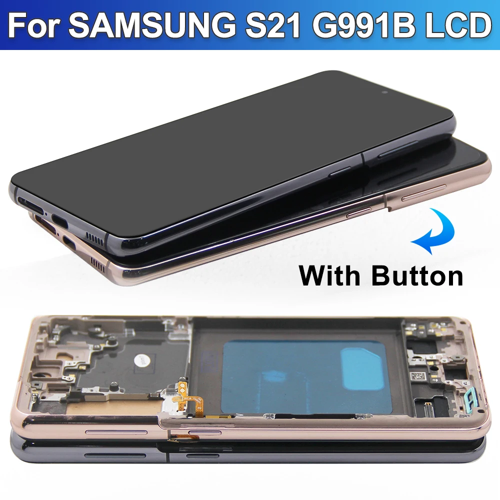 TFT Screen for Samsung Galaxy S21 5G G991B G991B/DS Lcd Display Digital Touch Screen with Frame for Samsung S21 Replacement