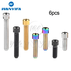 Wanyifa 6pcs Titanium Bolt M4x10 13.5 15 20 25mm Small Cap Hex Allen Head Screw for Bicycle Rear/front Derailleur H/L Adjustment