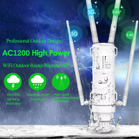 High Power AC1200 Outdoor Wireless WiFi Repeater AP/WiFi Router Dual Band 2.4G+5Ghz 4 Antennas Long Range Signal Extender POE