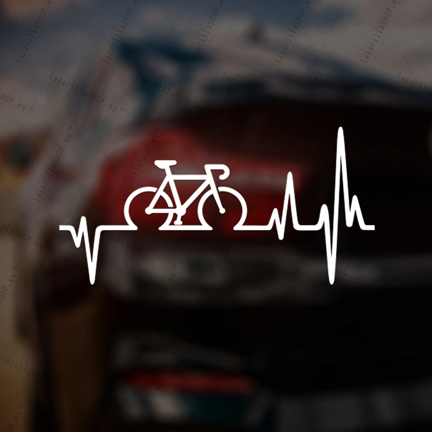 CARDIOBIKE STICKER electrocardiogram STICKER BIKE vinyl cycling BIKE BIKE BTT car VAN quality lazarillaSHOP