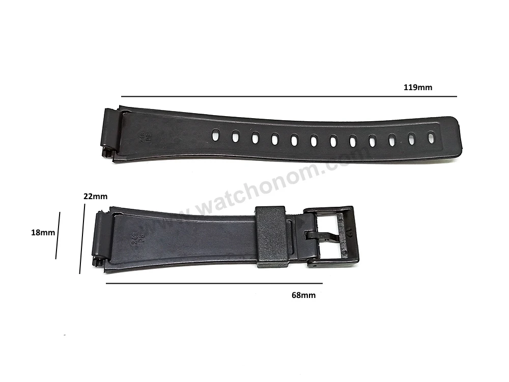 18mm Black Rubber Watch Band / Strap Compatible for Casio MRW-10  MW-35  MW-32  W-90  W-91 image 2