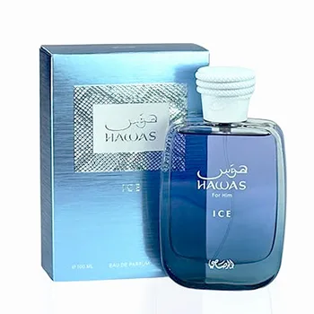 RASASI Hawas Ice Eau De Parfum Spray per uomo colonia 3.4 Oz regali di natale ideali per il trucco e il profumo dell'amante