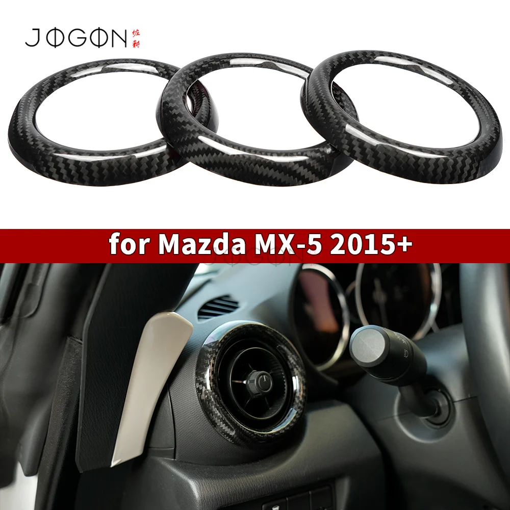

Pre-preg Dry Carbon Dashboard AC Vent Ring Trim For Mazda MX-5 Miata MX5 RF Miata 2016+ Stick-on Interior Accessories