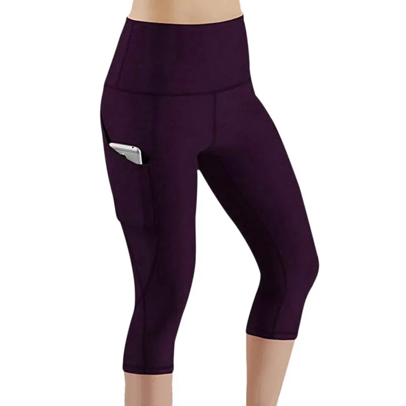 Frauen Mode Sport Leggings Mit Tasche Hohe Taille Push-Up Damen Hosen Fitness Gym Leggings Weibliche Workout Yoga Hosen