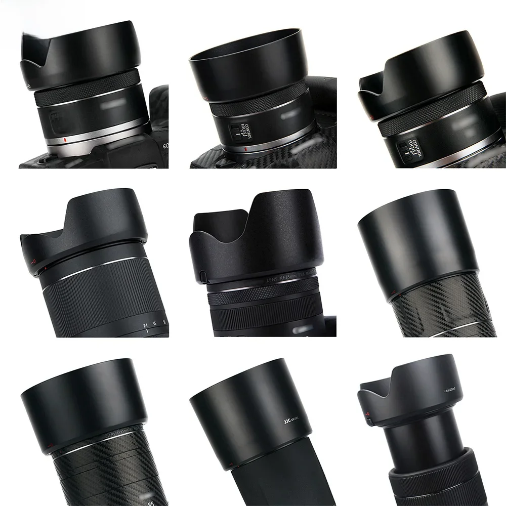 Jjc Omkeerbare Rf Mount Zonnekap Voor Canon Rf Lens Voor Canon Eos R Rp R3 R5 R6 R7 R10 camera Accessoires EW-65C ES-65B ET-74B - afbeelding 2