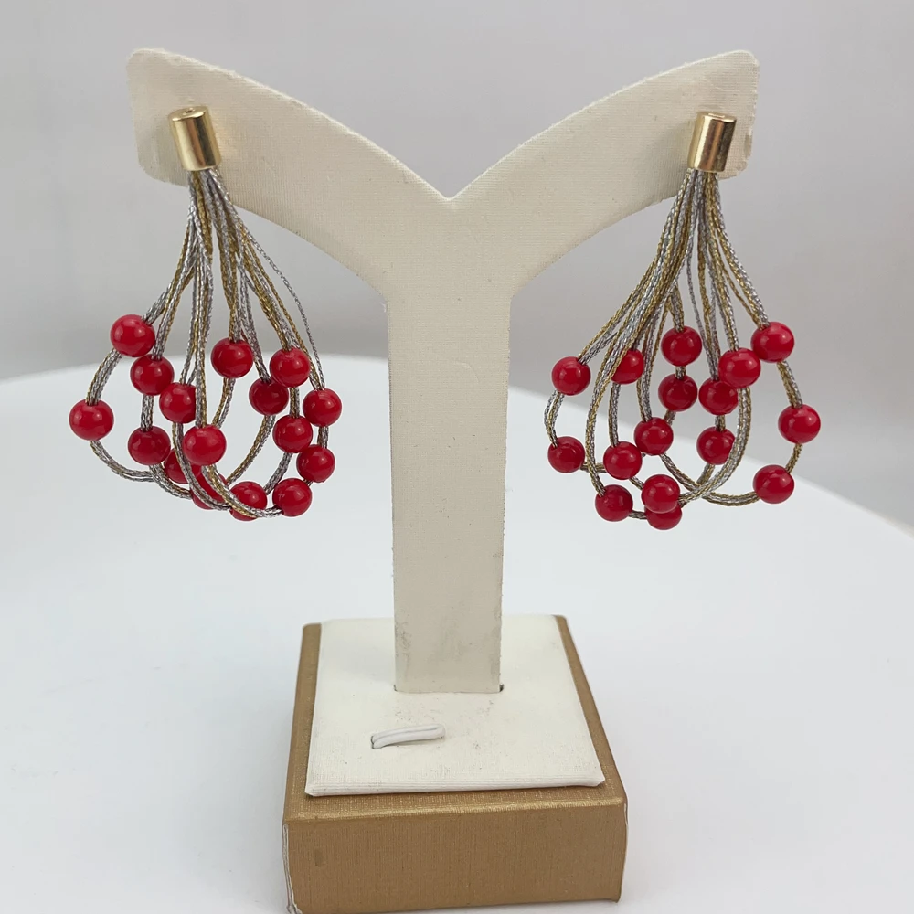 EMMA موضة دبي مطلية بالذهب الخرز القلائد أقراط خواتم مجموعات المجوهرات الجميلة للنساء هدايا مجوهرات الزفاف FHK21576