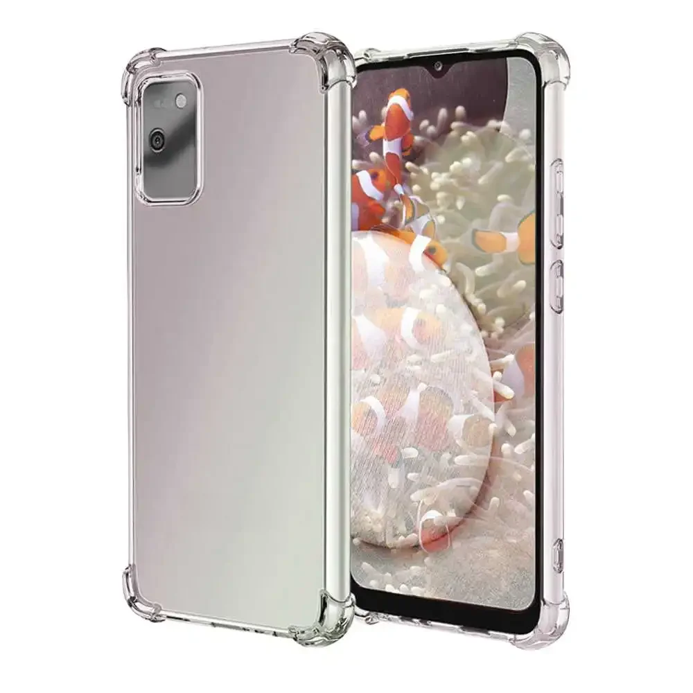 Transparente silicone caso tpu para samsung galáxia a03s, caso flexível com cantos à prova de