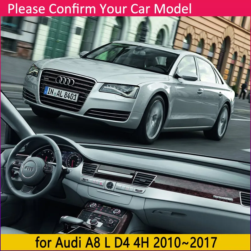 Dashboard Cover Board Mat Carpet Pad for Audi A8 L A8L D4 4H 2010~2017 Protection Shade Cape Anti-sun Car Accessorie 2011 2012