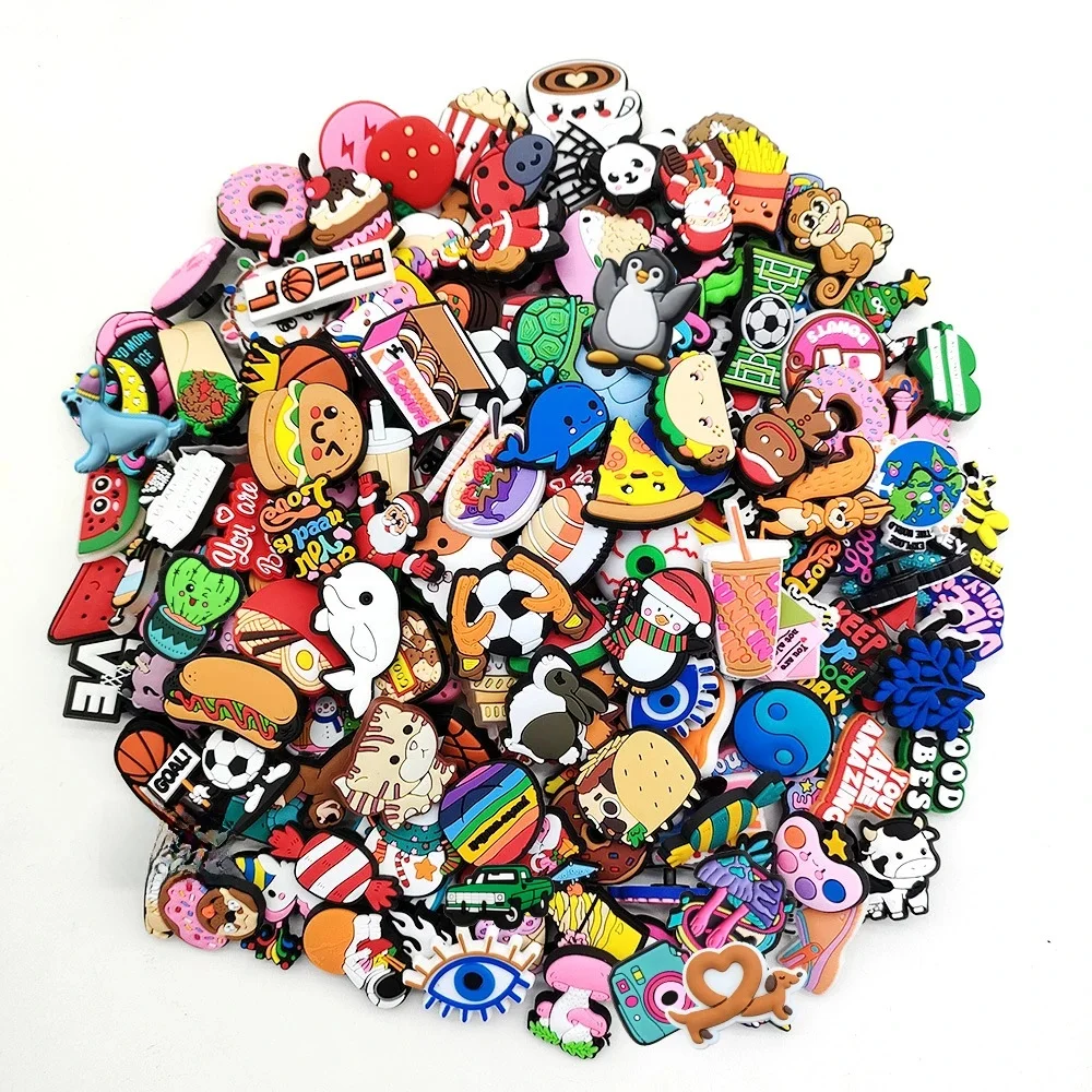 Ensemble de breloques de chaussures aléatoires, série de dessins animés, pour accessoires Crocs, sabots, diapositives de sac, sandales, décorations de chaussures en PVC, cadeaux de fête