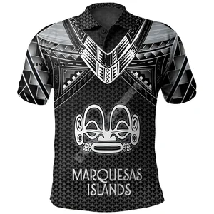 Kurzärmele Polo, Französisch, Polynesien Flagge der Kulturkultur, Marquas -Inseln, Stammes -Retro, 3dprint, Harajuku, Casual, X1, Sommer 11 Hauptverkaufshirt X1 - №11