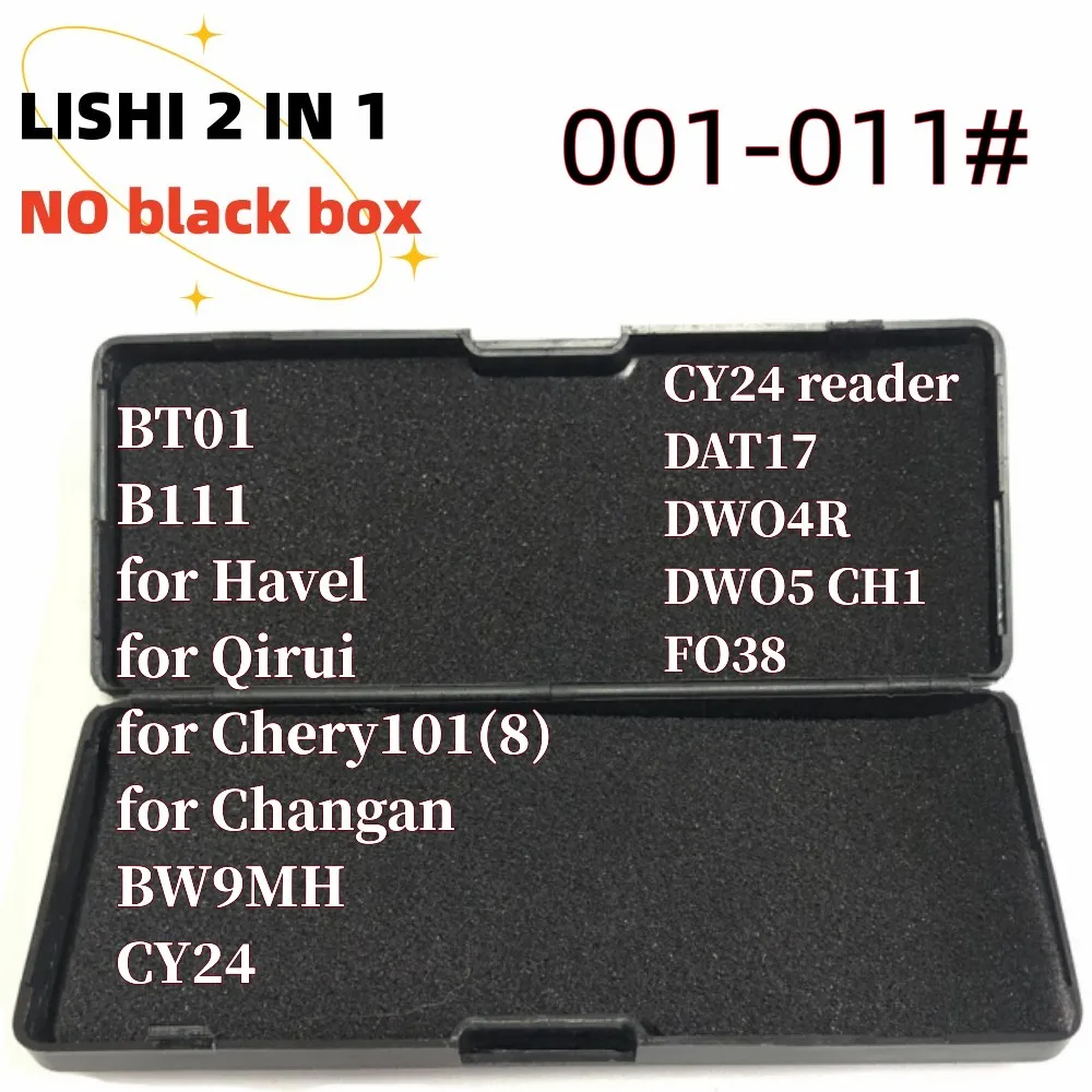 NO Black box LiShi 2 in 1 BT01 B111 BW9MH CY24 DAT17 DWO4R DWO5 CH1 FO38 for Havel Qirui Changan Chery Locksmith Tools