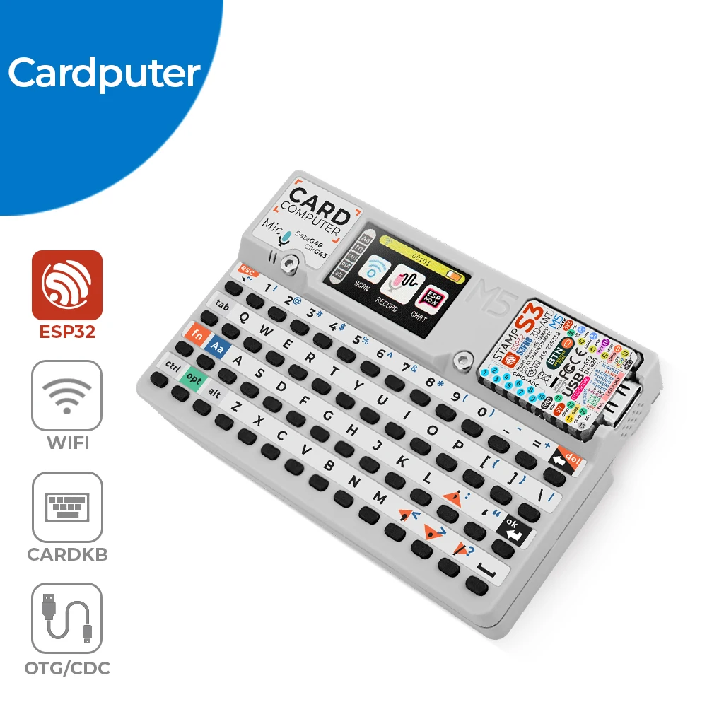 M5Stack Official Cardputer 1.14 Inch Screen Portable Computer M5StampS3 Development Board 56 Key Keyboard Card Microcontroller