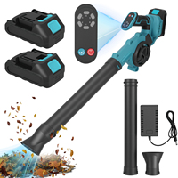 21V Cordless Leaf Blower With 2pc 2000mAh Batteries Lightweight 3 Modes Speed Adjustable Gear Led Display With 2 Different Nozez