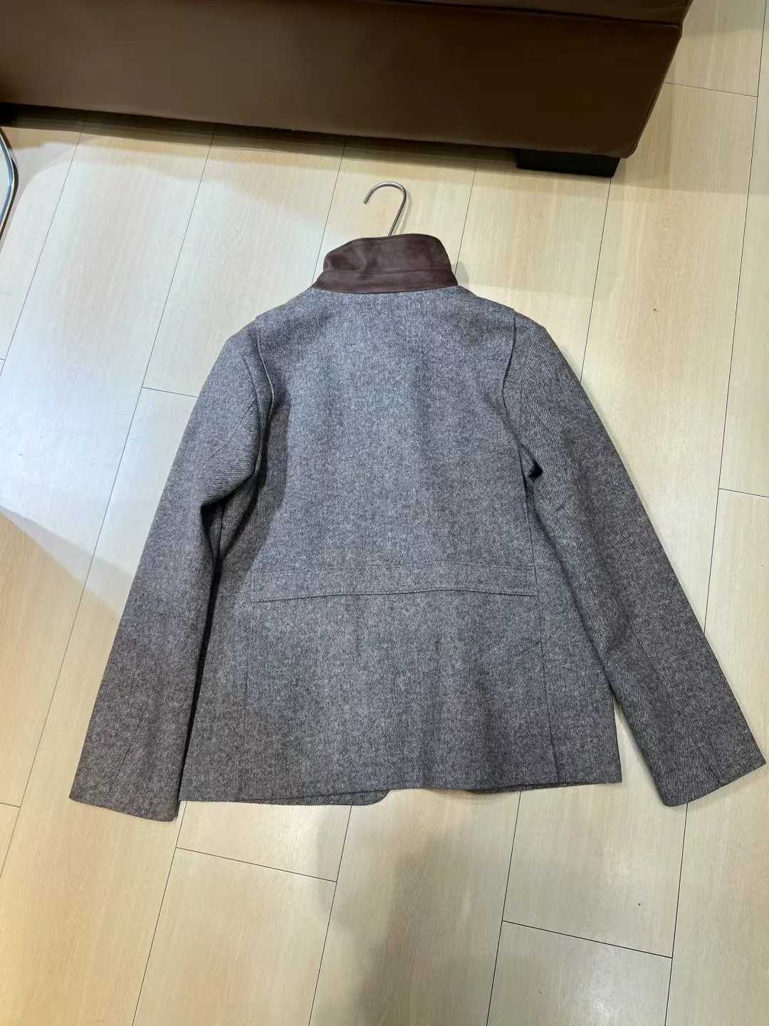 Winter-autumn classic women's turn down collar wool jacket