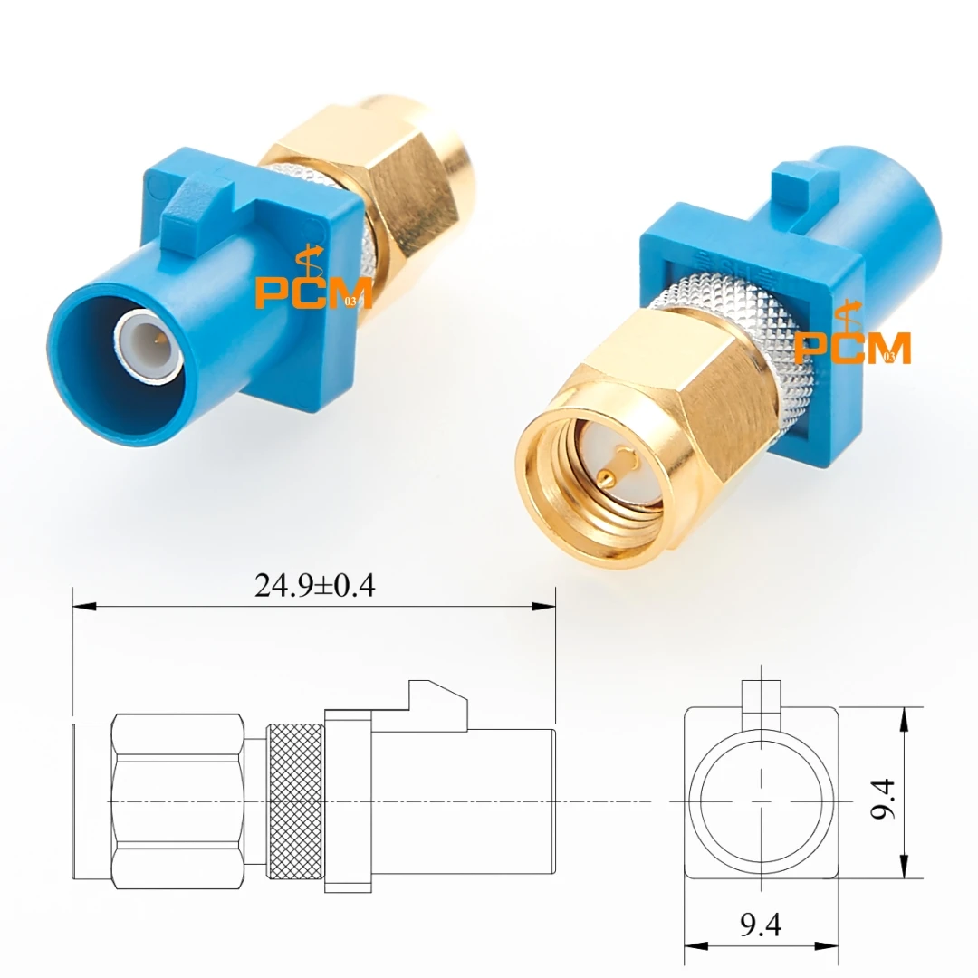 Fakra Z Male to SMA Plug Adapter Convertor Automotive GPS Antenna Connector Z-type Z code Universal 50Ω 4GHz RF signal Coaxial