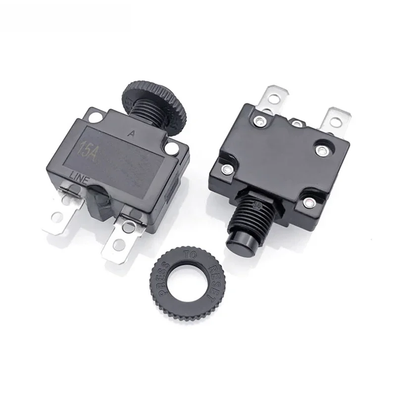 Protecteur de surcharge de courant, interrupteur Push 3A 4A 5A 6A 7A 7.5A 8A 10A 15A 18A 20A 25A 30A, disjoncteur thermique, couvercle étanche