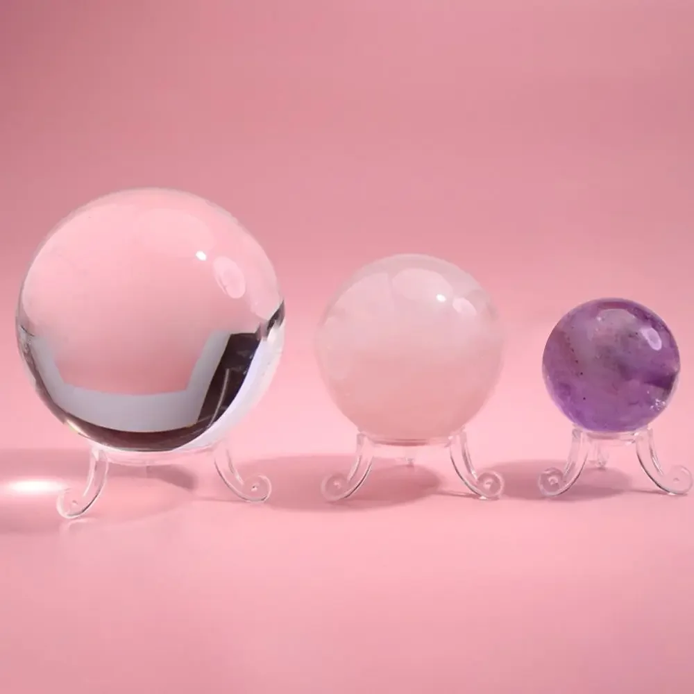 Présentoir en acrylique transparent, support de sphère en verre pour boule de cristal, socle de support de piédestal, ornements de bureau, 1PC
