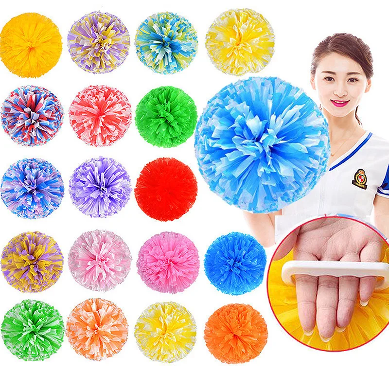 1PC 30CM Environmentally Matte Cheerleading Flower Ball Four Fingers PomPoms for Cheer Dance Sport Competition Stage Show Pompon