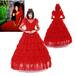 Beetlejuice Lydia Deetz Costume Lydia Deetz Red Wedding Dress Costume Halloween Costume Fancy Dress for women