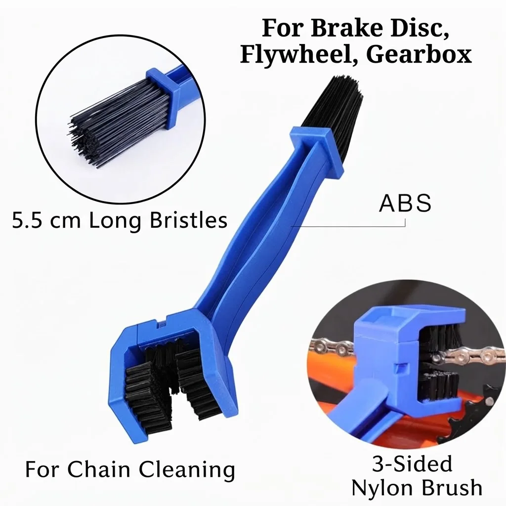 Motorcycle Bicycle Chain Cleaning Brush Portable Scrub Wash Maintenance Tool Kit For Dirt Bike ATV Cycling Accessories