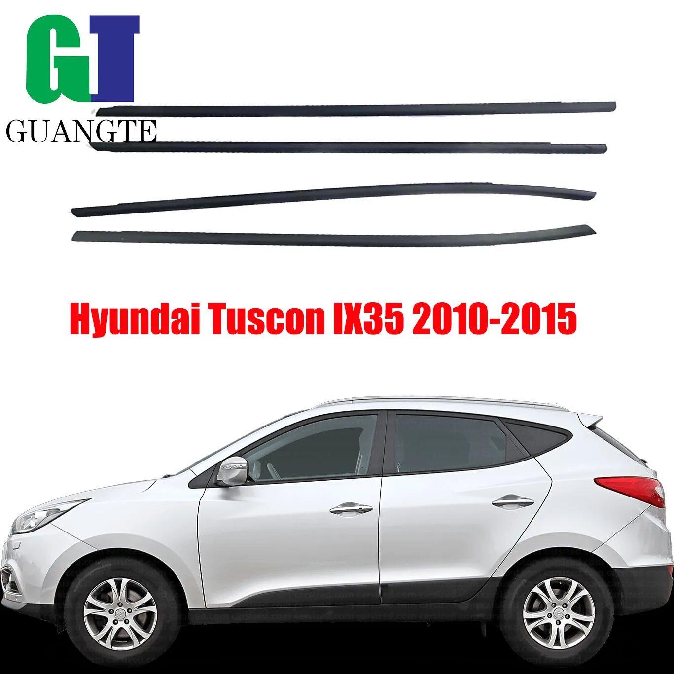 

Car Window Weatherstrip 4PCS Car Outer Door Windows Rubber Fit for Hyundai Tuscon IX35 2010-2015 Hatchback Pressure Sealingstrip