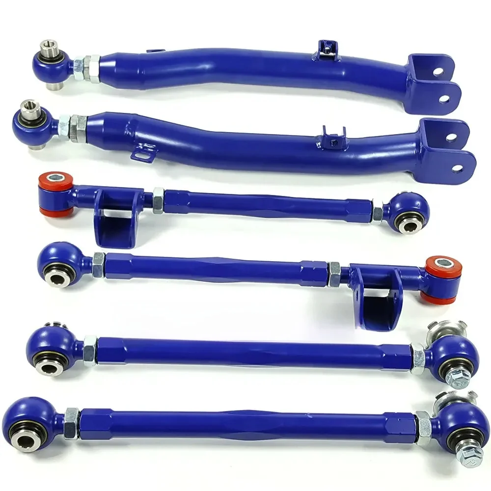Dla 02-07 Subaru Impreza WRX/ STi GDA tylny łącznik boczny + zawieszenie wahacza 6 sztuk niebieski wysokiej jakości — zdjęcie 2