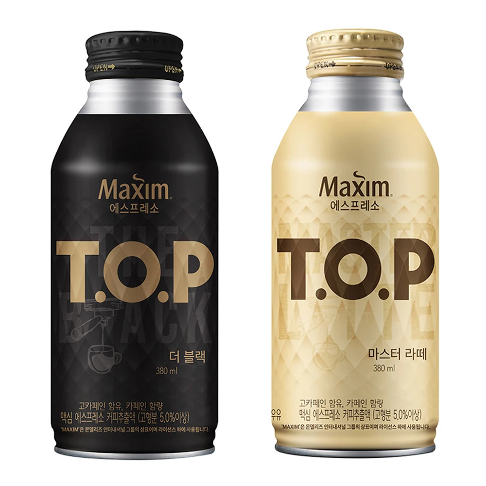 Tea Pi 380ml) Latte 12 + Black 12 Total 24 Cans/Maxim Can Coffee TOP