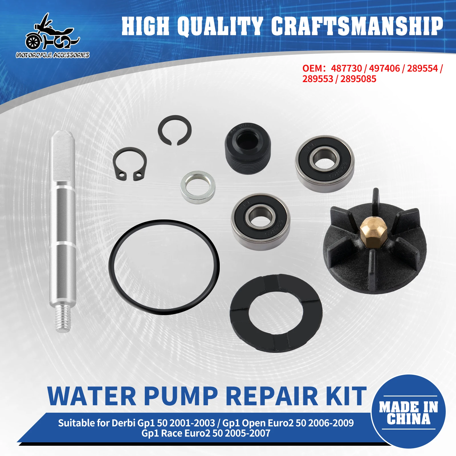 SJ Motorcycle Accessories Scooter Water Pump Repair Kit For Derbi Gp1 Race Euro2 50cc 100110020