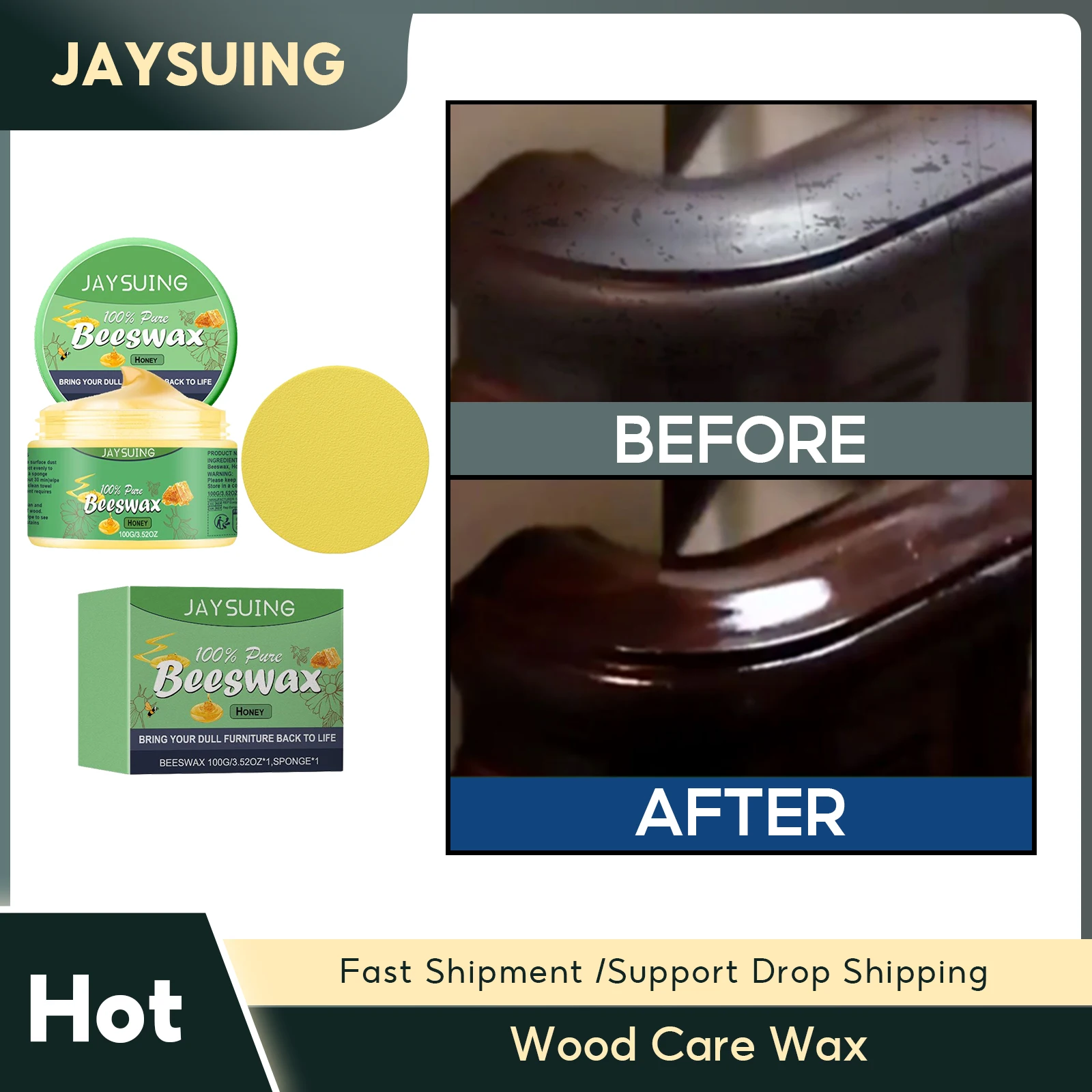 Wood Seasoning Beeswax Wooden Floor Cleaning Maintenance Furniture Polishing Floor Brightening Waterproof Solid Wood Care Wax