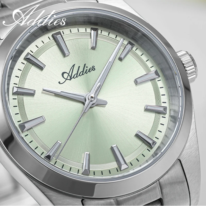 ADDIES 31mm Quartz Woman Watch Sapphire Galss Super Luminous Stainless Steel Watch for Ladies Business 5Bar Waterproof Sport