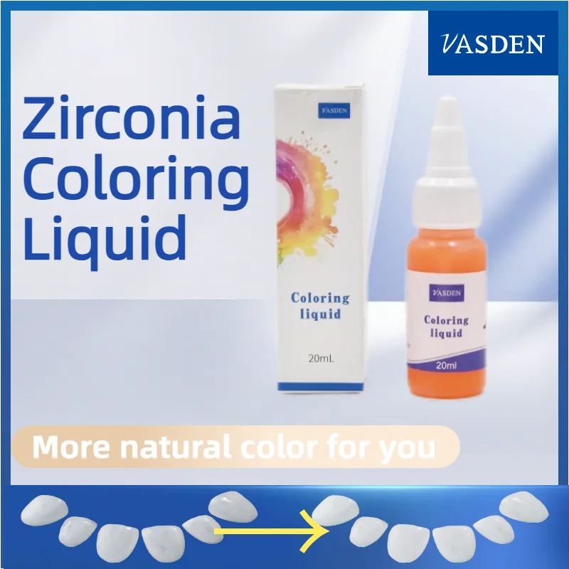 VASDEN Zirconia Masking liquid Dental Material Dental Zirconia Blocks Coloring Liquid For White Ceramic Dyeing Solution 20ML