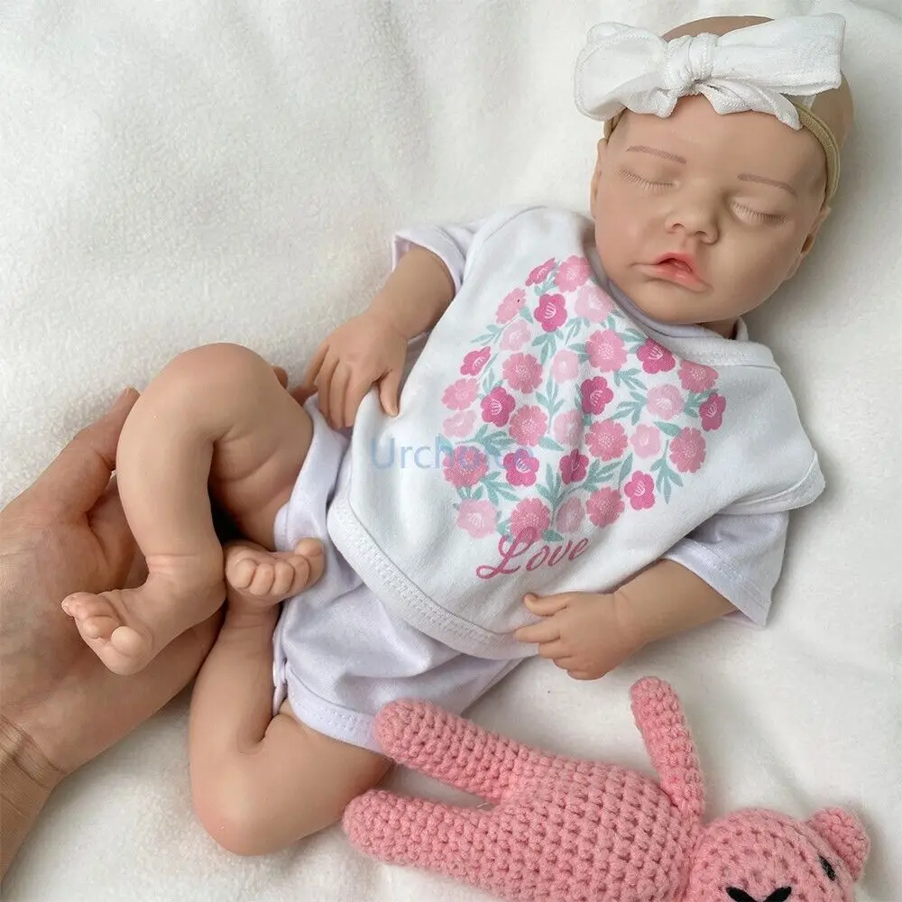 17 Polegada bonecas reborn de silicone colecionáveis realistas pintados à mão renascimento bebês menina para crianças de 3 anos ou mais presente de natal de páscoa