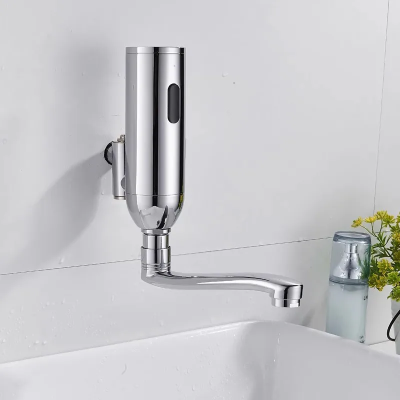 

Fully Automatic Sensor Detector Faucet Wall-Mounted Infrared Movement Detector Water-Saving Bathroom Sink Tap For Commercial