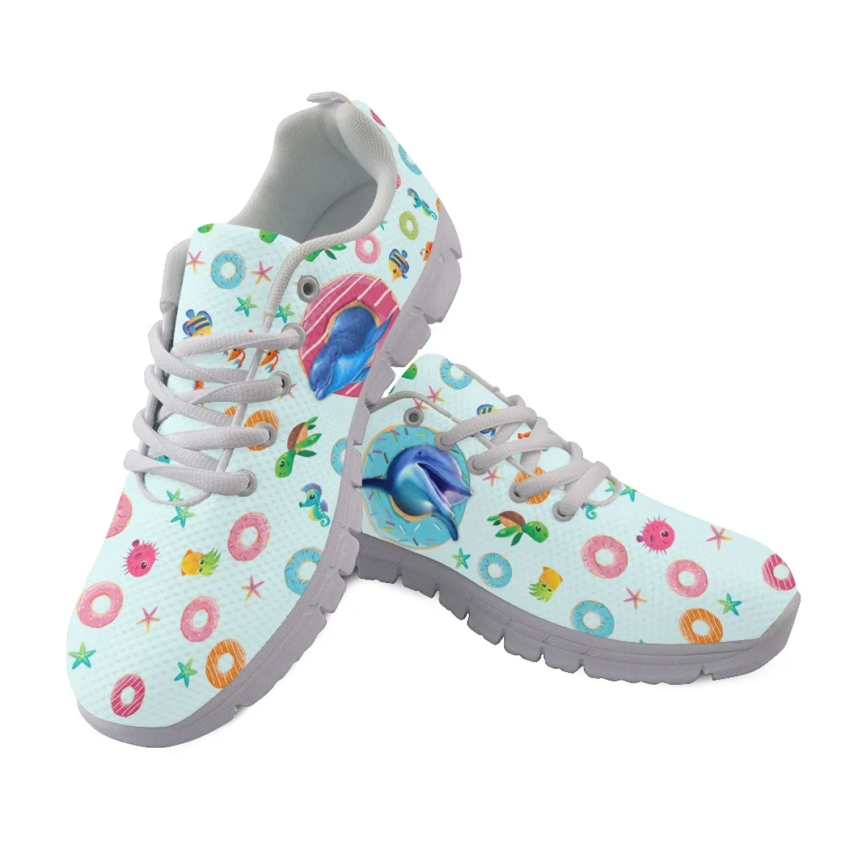 INSTANTARTS 2023 New Casual Sneakers for Women Glum and Dolphin Athletic Shoes Outdoor Non-slip Wear-resistant Walking Footwear