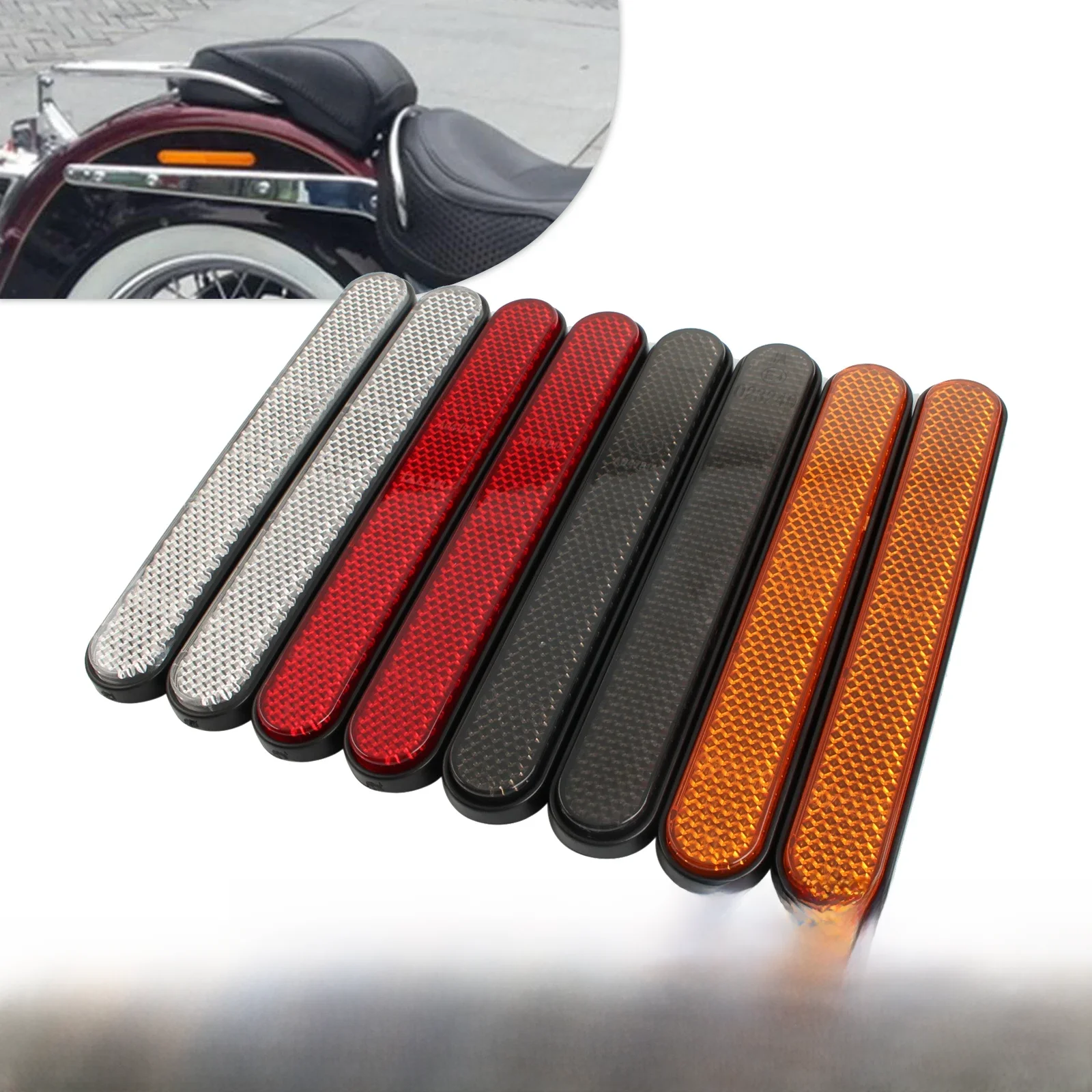 Motocyklowa naklejka odblaskowa Prostokątna pokrywa zatrzasku sakwy Odblaski Obudowa ostrzegawcza bezpieczeństwa dla Harley Dyna Sportster Softail — zdjęcie 2