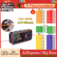 Cigman Cd-60R 393Ft/120M Bilateral Red Laser Measure Lcd Display with 6 Units Ft/In/M Angle Sensor Multiple Measurement Modes