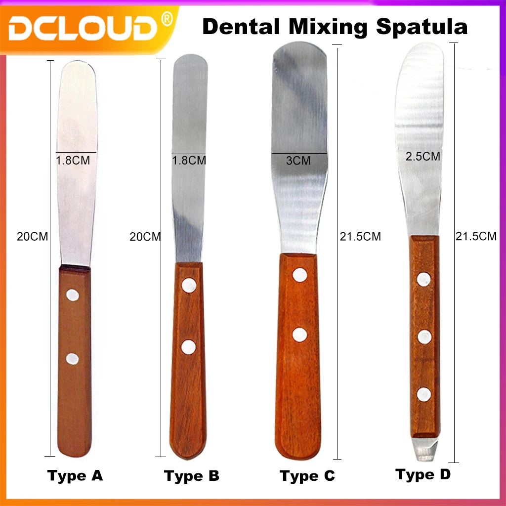 

1Pc Dental Alginate Mixing Plaster Spatula Knife Wooden Handle Spatula Cement Powder Mold Impression Material Dentist Lab Tools