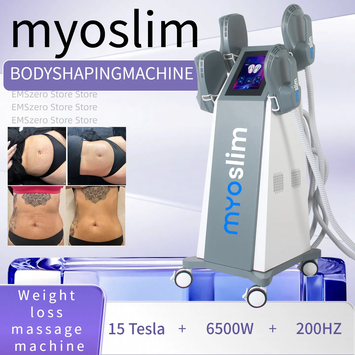 Upscale Myoslim 6500W 15 Tesla Neo RF EMS Body Sculpt Machine Fat Body Slimming Technology Muscle Stimulation Sculpting