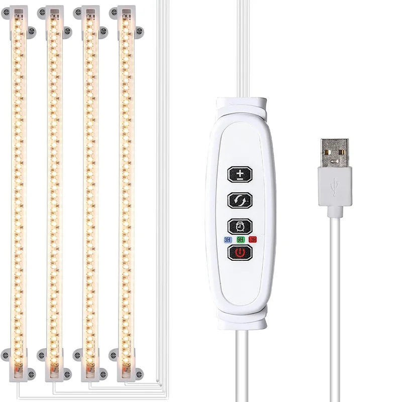 LED Grow Light Strips for Indoor Plants Full Spectrum，Plant Light Bar with3/9/12H Timer,10Dimmable Levels for Seedling Succulent