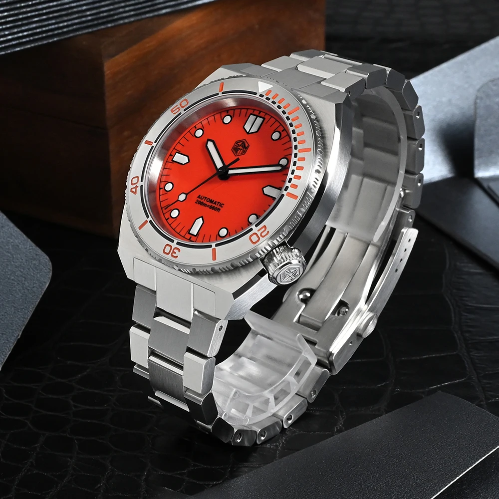 Imagem -04 - Relógio de Mergulho San Martin Masculino Moldura Yn55 Safira Mecânica Automática 20 Bar Bgw-9 Luminoso Moda Luxo 40 mm Aço Inoxidável